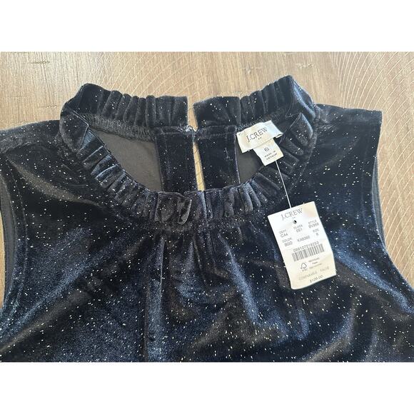 NWT J. Crew Black Velvet Sparkles Tiered Midi Dress Ruffles Women’s Size 6 NEW - Picture 5 of 15